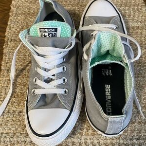 Converse Gray and White Lace-Up Sneakers